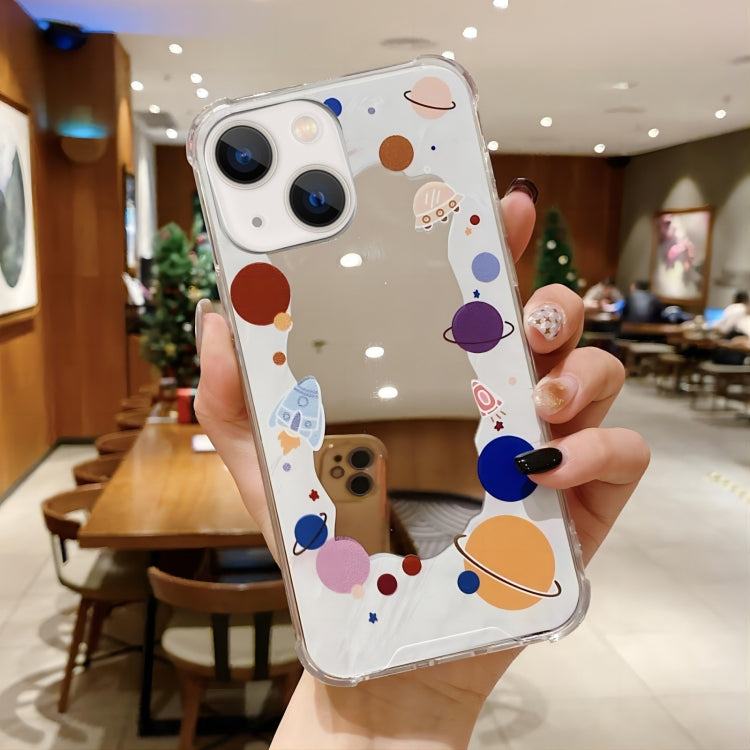 For iPhone 14 Plus Color Painted Mirror Phone Case