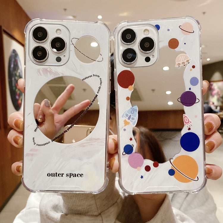 For iPhone 14 Plus Color Painted Mirror Phone Case