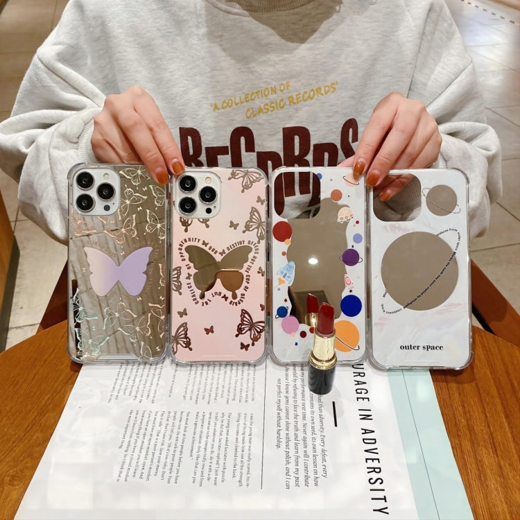 For iPhone 14 Plus Color Painted Mirror Phone Case