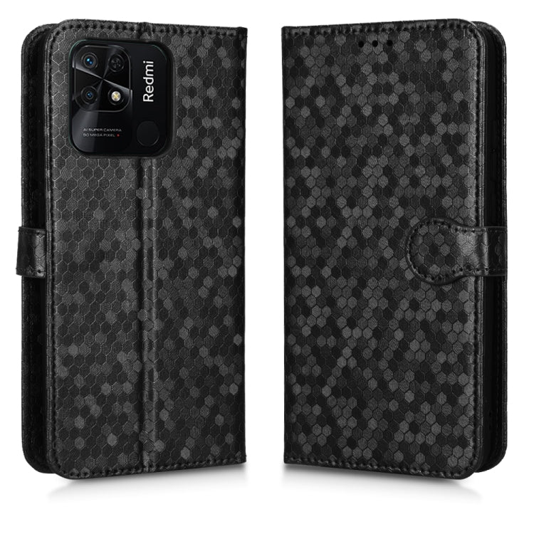 For Xiaomi Redmi 10C Honeycomb Dot Texture Leather Phone Case