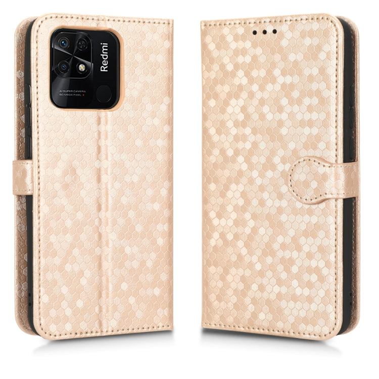 For Xiaomi Redmi 10C Honeycomb Dot Texture Leather Phone Case