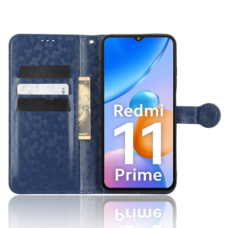 For Xiaomi Redmi 11 Prime 4G Honeycomb Dot Texture Leather Phone Case