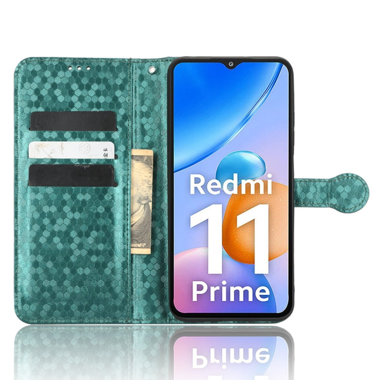 For Xiaomi Redmi 11 Prime 4G Honeycomb Dot Texture Leather Phone Case