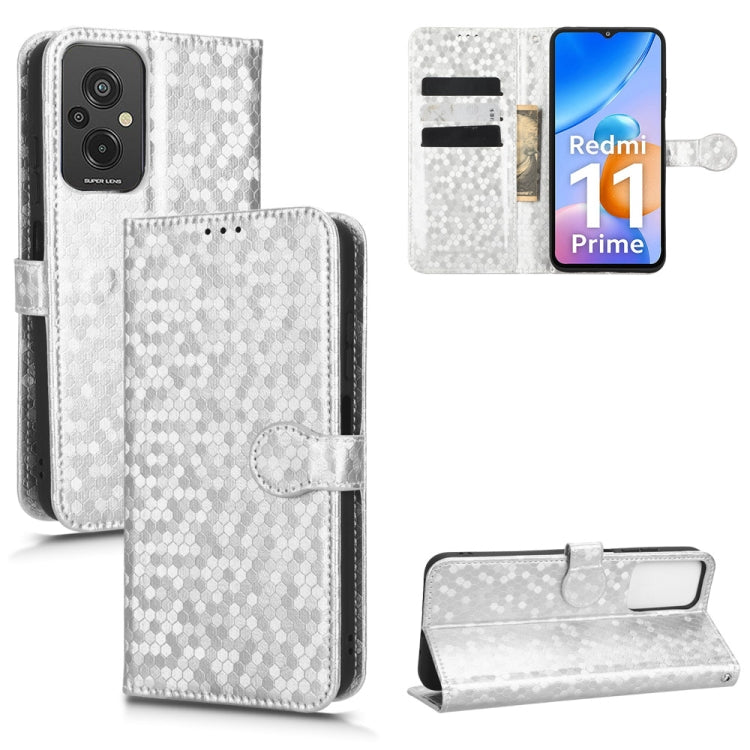 For Xiaomi Redmi 11 Prime 4G Honeycomb Dot Texture Leather Phone Case