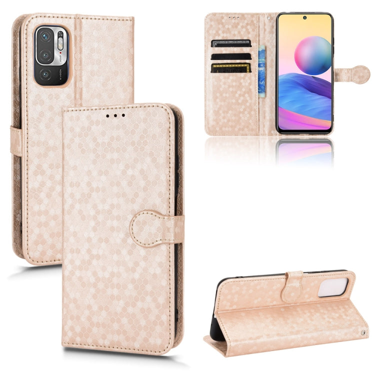 For Xiaomi Redmi Note 10 5G Honeycomb Dot Texture Leather Phone Case