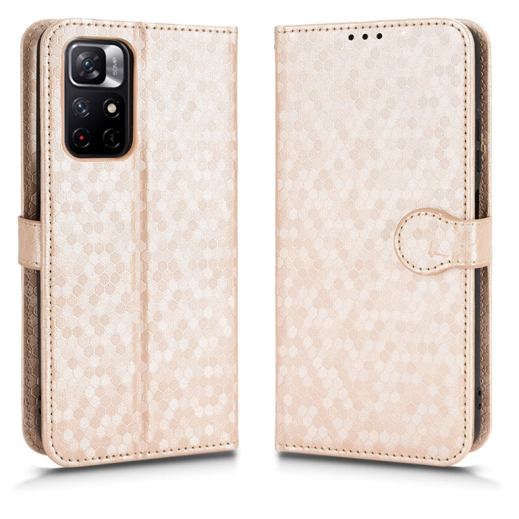 For Xiaomi Redmi Note 11 5G Honeycomb Dot Texture Leather Phone Case