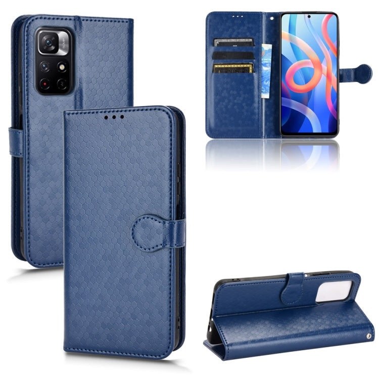 For Xiaomi Redmi Note 11 5G Honeycomb Dot Texture Leather Phone Case