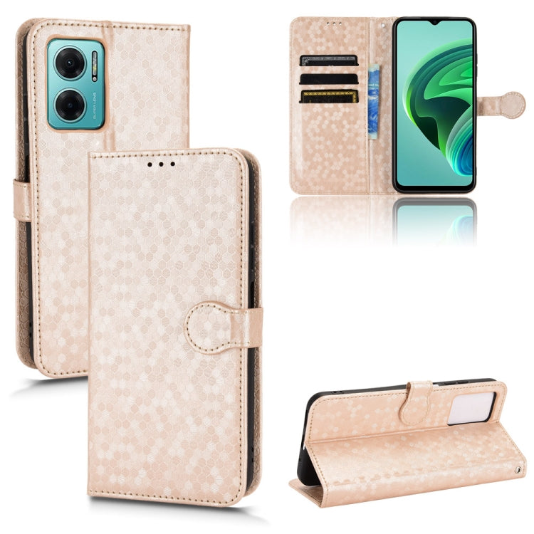 For Xiaomi Redmi Note 11E Honeycomb Dot Texture Leather Phone Case