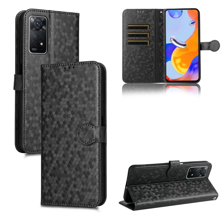 For Xiaomi Redmi Note 11 Pro Honeycomb Dot Texture Leather Phone Case