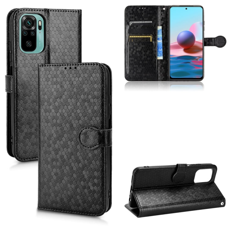 For Xiaomi Redmi Note 10 4G / 10S Honeycomb Dot Texture Leather Phone Case