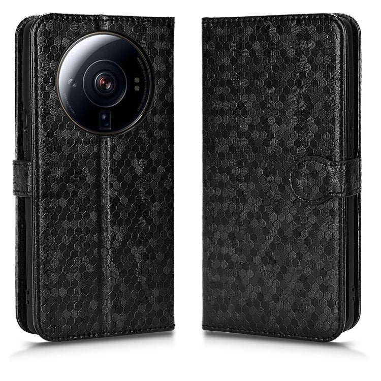 For Xiaomi 12S Ultra Honeycomb Dot Texture Leather Phone Case
