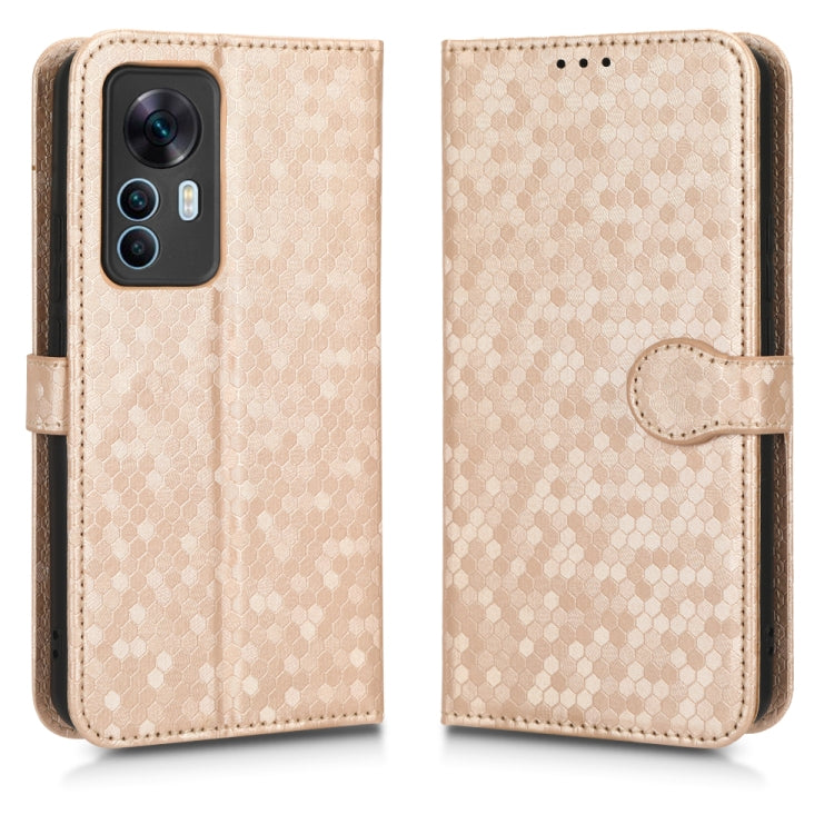 For Xiaomi 12T Pro Honeycomb Dot Texture Leather Phone Case