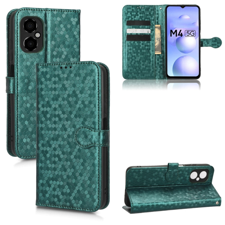 For Xiaomi Poco M4 Honeycomb Dot Texture Leather Phone Case