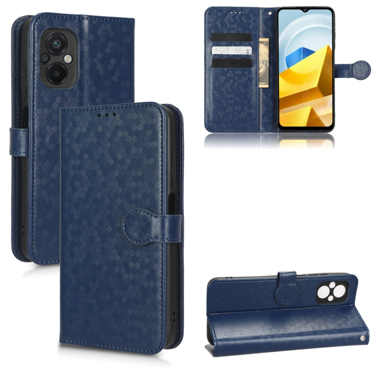 For Xiaomi Poco M5 Honeycomb Dot Texture Leather Phone Case