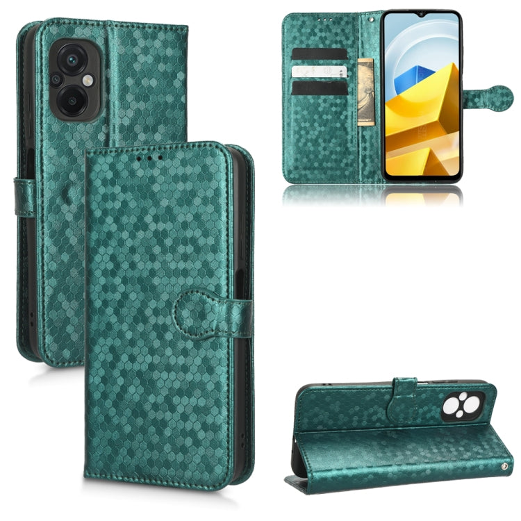 For Xiaomi Poco M5 Honeycomb Dot Texture Leather Phone Case
