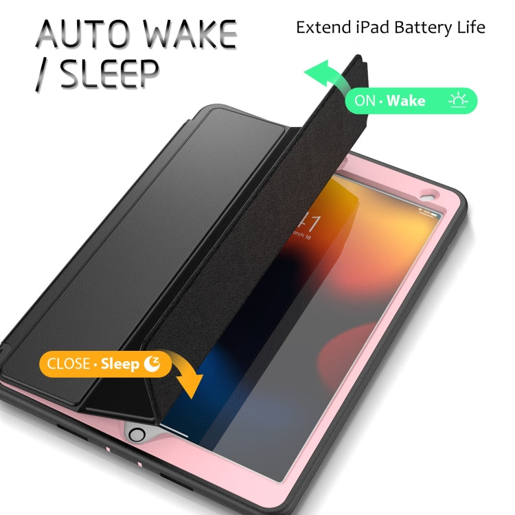 For iPad 10.2 2021 / 2020 / 2019 / Air 10.5 2019 3-Fold Amor Shockproof Smart Tablet Case