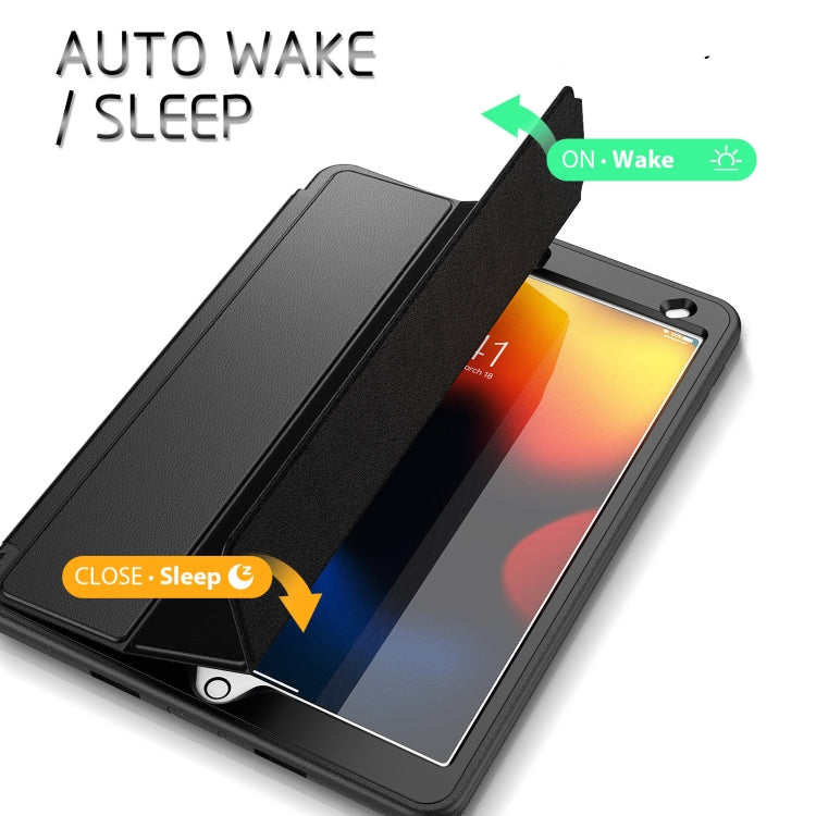 For iPad 10.2 2021 / 2020 / 2019 / Air 10.5 2019 3-Fold Amor Shockproof Smart Tablet Case
