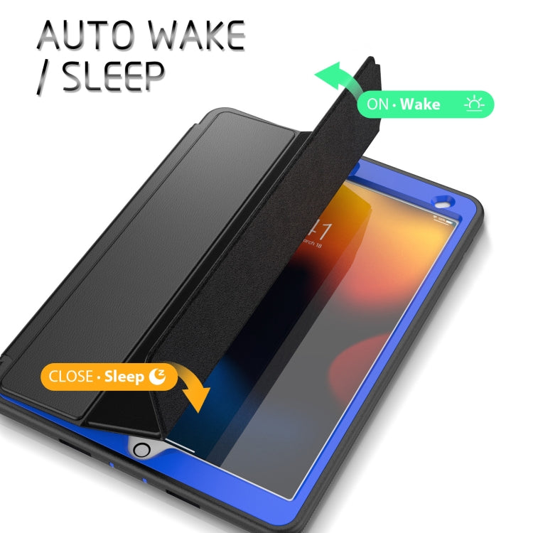 For iPad 10.2 2021 / 2020 / 2019 / Air 10.5 2019 3-Fold Amor Shockproof Smart Tablet Case