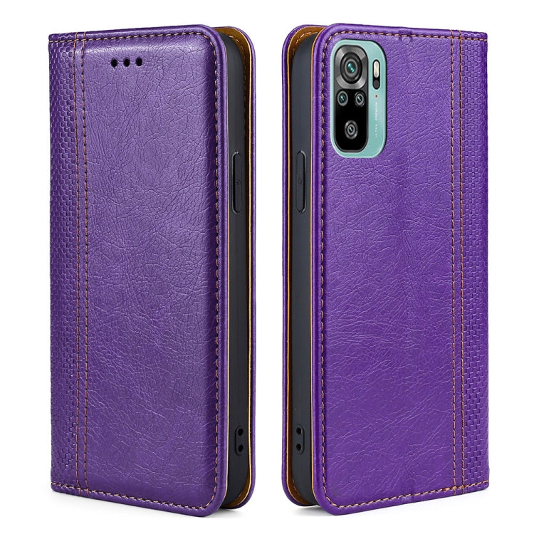 For Xiaomi Poco M5s 4G/Redmi Note 11 SE India Grid Texture Magnetic Flip Leather Phone Case