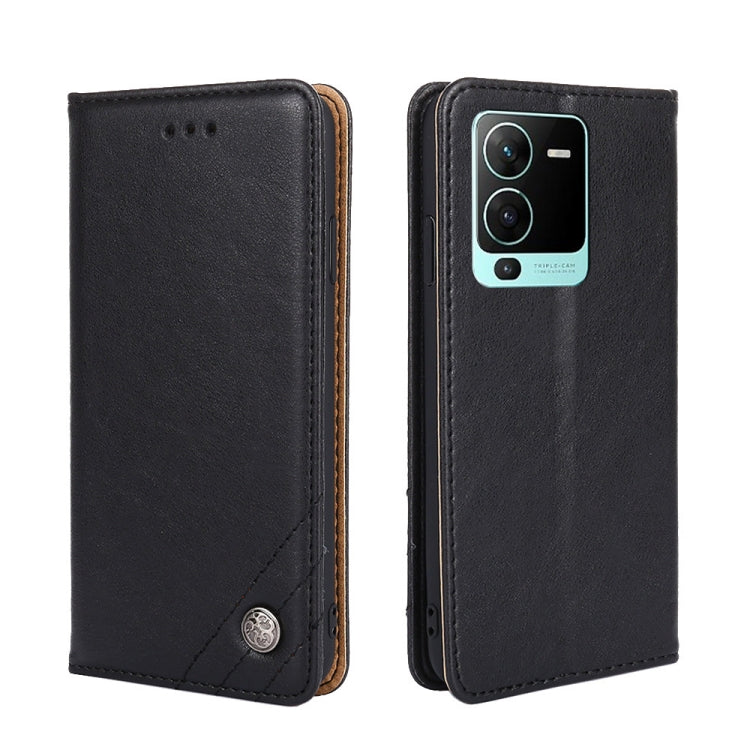 For vivo V25 Pro 5G Non-Magnetic Retro Texture Flip Leather Phone Case