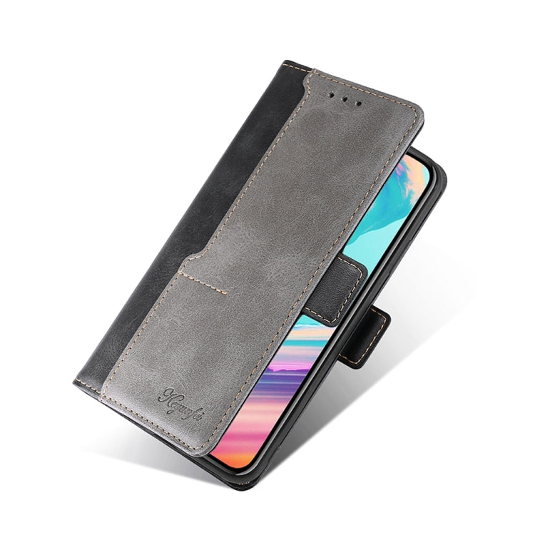 For Xiaomi Redmi Note 12 China Contrast Color Side Buckle Leather Phone Case