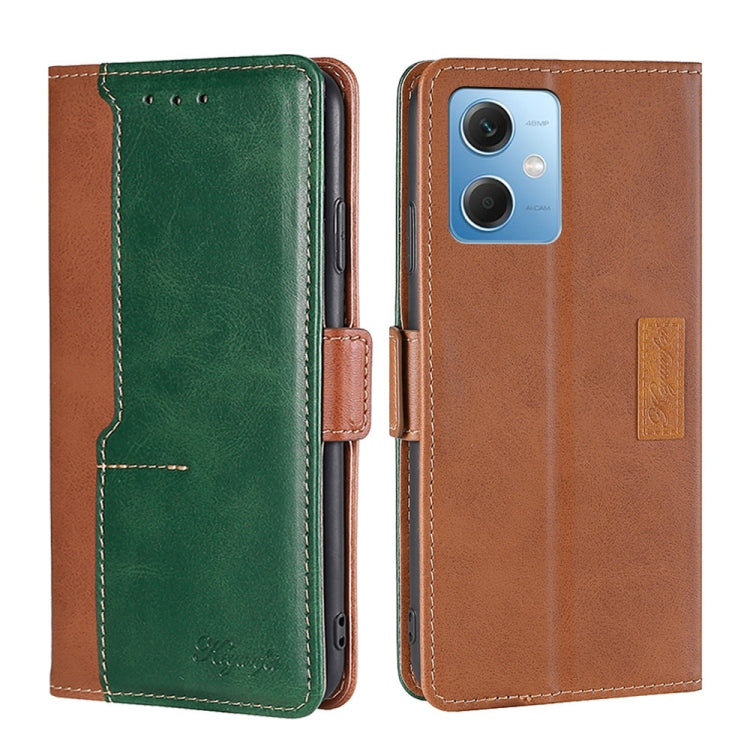 For Xiaomi Redmi Note 12 China Contrast Color Side Buckle Leather Phone Case