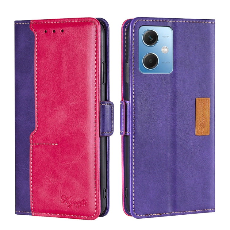 For Xiaomi Redmi Note 12 China Contrast Color Side Buckle Leather Phone Case