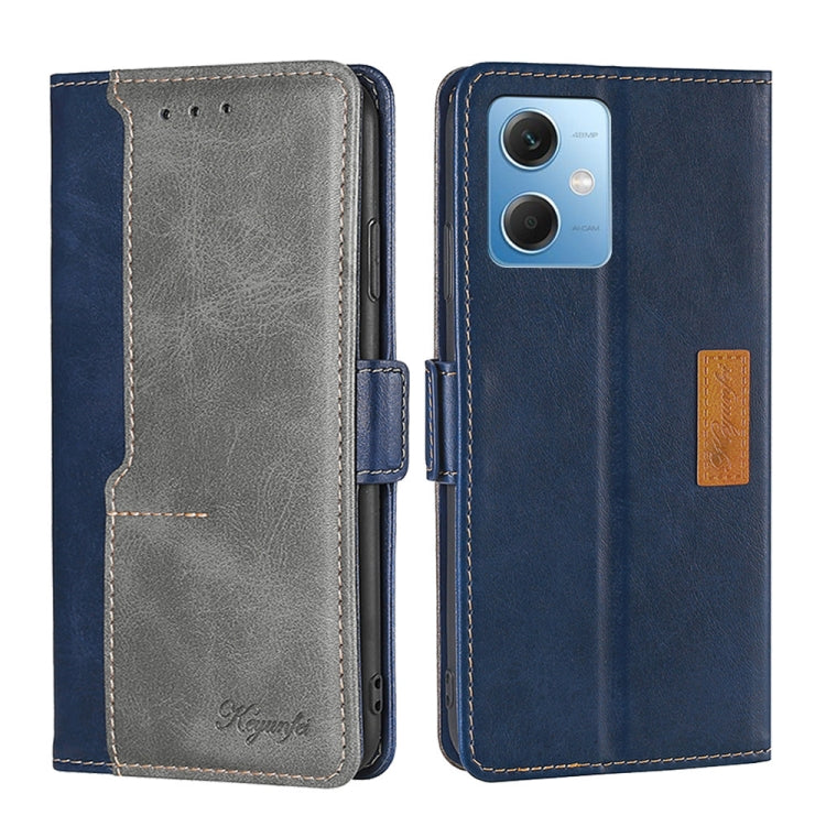 For Xiaomi Redmi Note 12 China Contrast Color Side Buckle Leather Phone Case