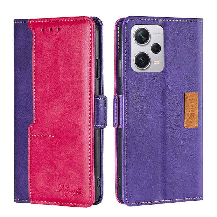 For Xiaomi Redmi Note 12 Pro+ China Contrast Color Side Buckle Leather Phone Case