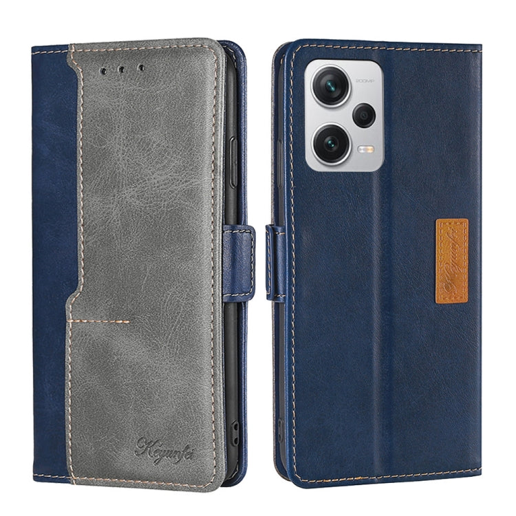 For Xiaomi Redmi Note 12 Pro+ China Contrast Color Side Buckle Leather Phone Case