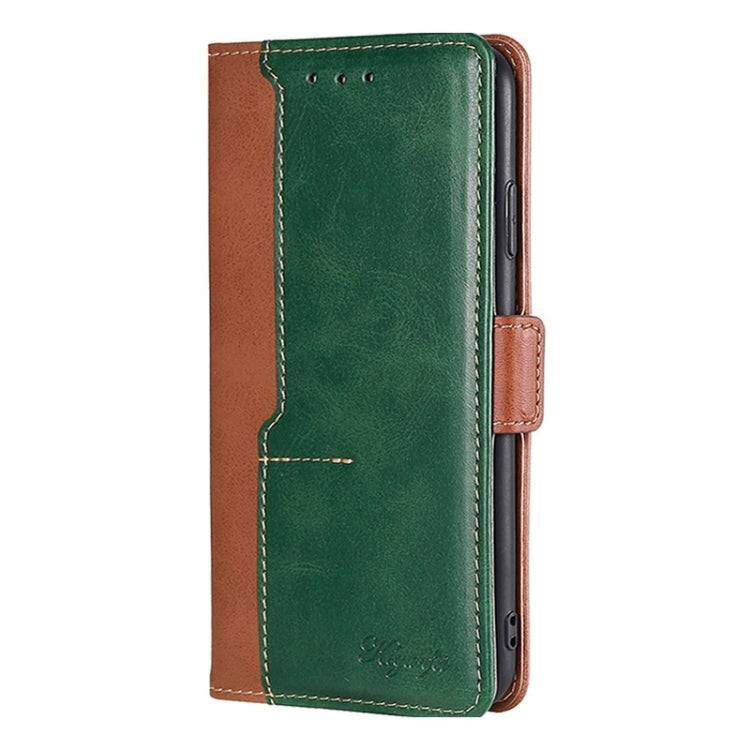 For Xiaomi Poco M5s 4G/Redmi Note 11 SE India Contrast Color Side Buckle Leather Phone Case