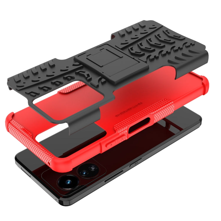 For vivo Y77 Tire Texture TPU + PC Phone Case with Holder