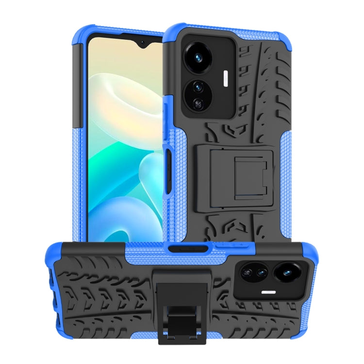 For vivo Y77 Tire Texture TPU + PC Phone Case with Holder