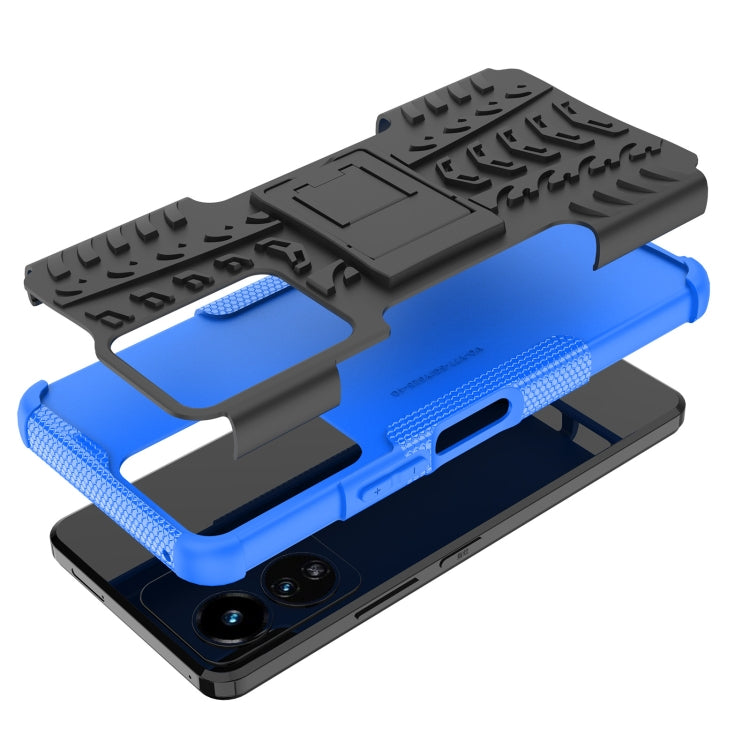 For vivo Y77 Tire Texture TPU + PC Phone Case with Holder