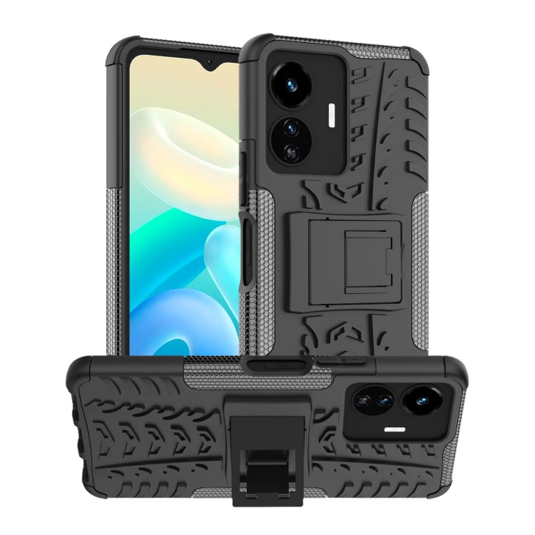 For vivo Y77 Tire Texture TPU + PC Phone Case with Holder