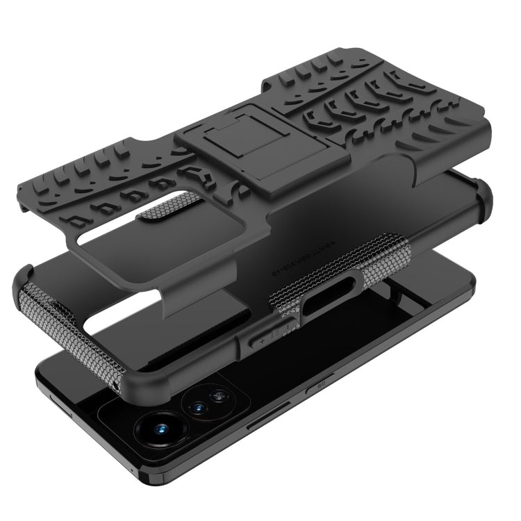 For vivo Y77 Tire Texture TPU + PC Phone Case with Holder