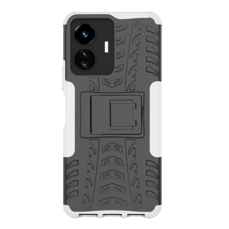 For vivo Y77 Tire Texture TPU + PC Phone Case with Holder