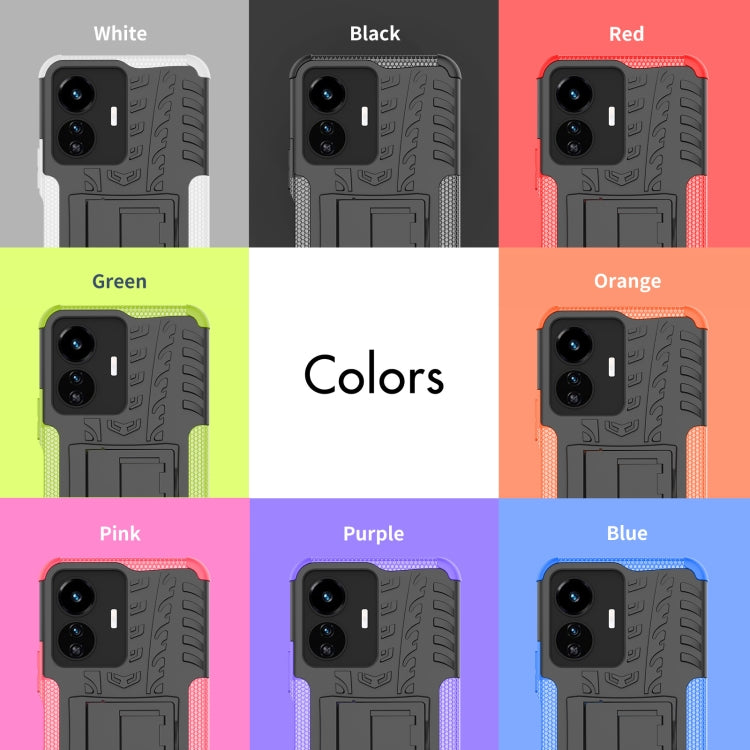 For vivo Y77 Tire Texture TPU + PC Phone Case with Holder