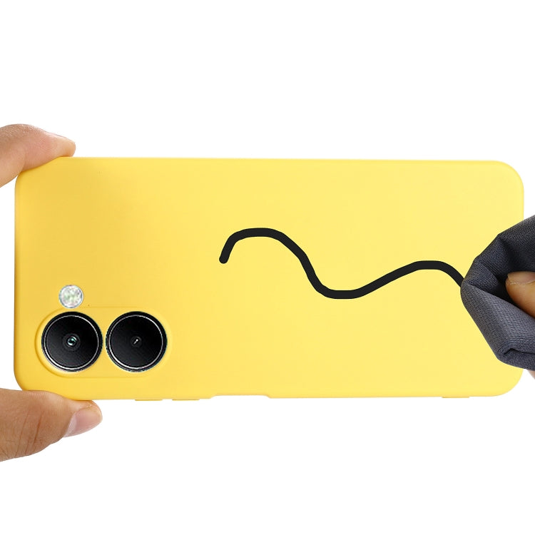 For Realme C33 Solid Color Liquid Silicone Shockproof Full Coverage Phone Case