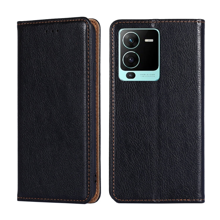 For vivo V25 Pro 5G Gloss Oil Solid Color Magnetic Leather Phone Case
