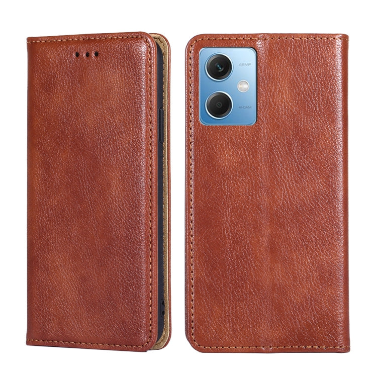 For Xiaomi Redmi Note 12 China Gloss Oil Solid Color Magnetic Leather Phone Case