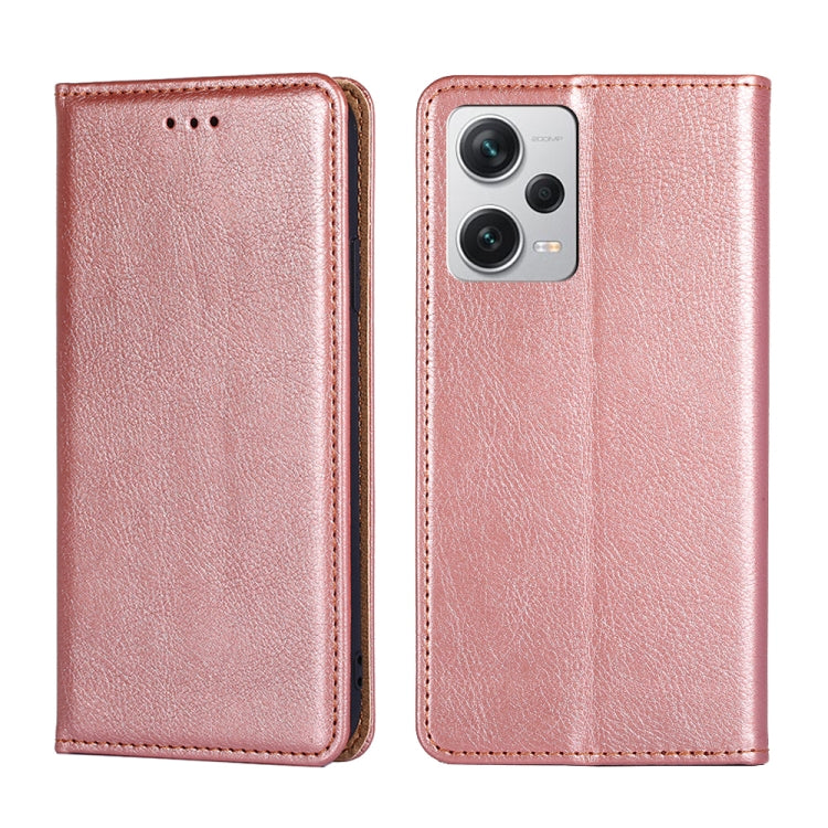 For Xiaomi Redmi Note 12 Pro+ China Gloss Oil Solid Color Magnetic Leather Phone Case