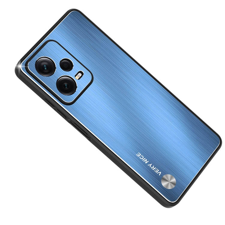 For Xiaomi Redmi Note 12 Pro+ China Metal Brushed Texture Shockproof Phone Case