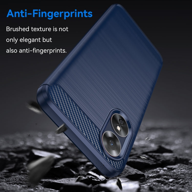 For OPPO A17 Brushed Texture Carbon Fiber TPU Phone Case