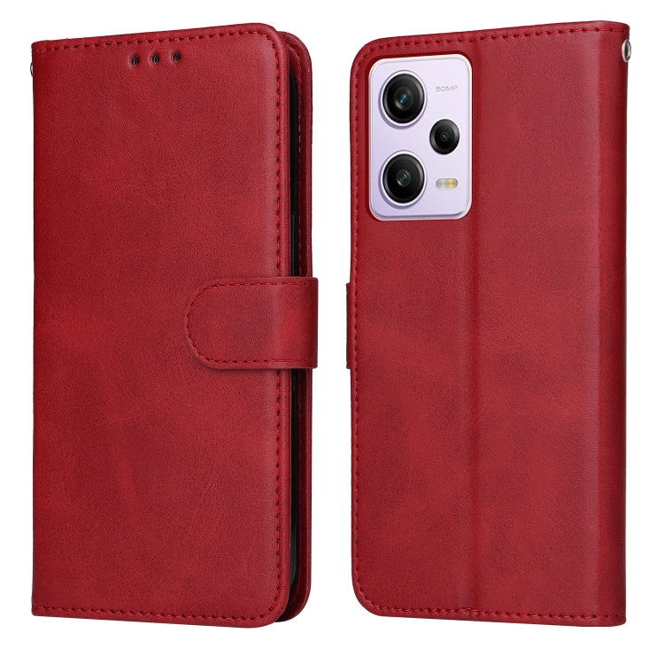 For Xiaomi Redmi Note 12 Pro 5G China Classic Calf Texture Flip Leather Case