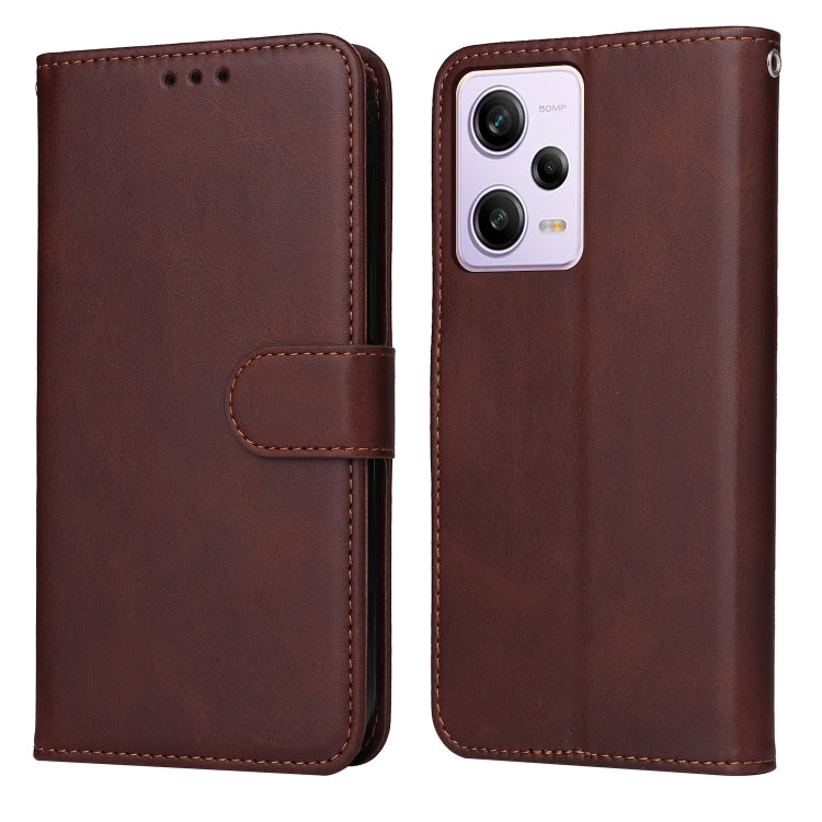 For Xiaomi Redmi Note 12 Pro+ China Classic Calf Texture Flip Leather Case