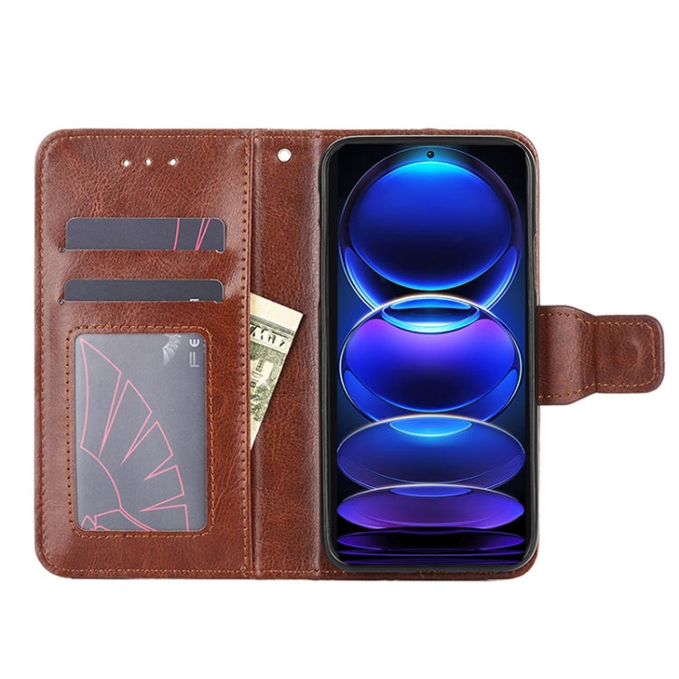 For Xiaomi Redmi Note 12 China Crystal Texture Horizontal Flip Leather Phone Case