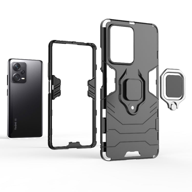 For Xiaomi Redmi Note 12 Pro+ China PC + TPU Shockproof Protective Phone Case with Magnetic Ring Holder