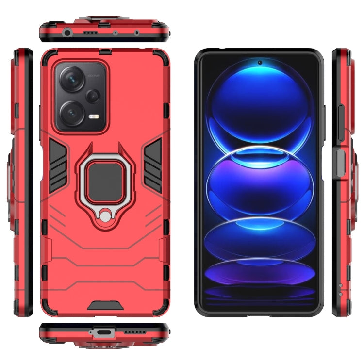 For Xiaomi Redmi Note 12 Pro+ China PC + TPU Shockproof Protective Phone Case with Magnetic Ring Holder