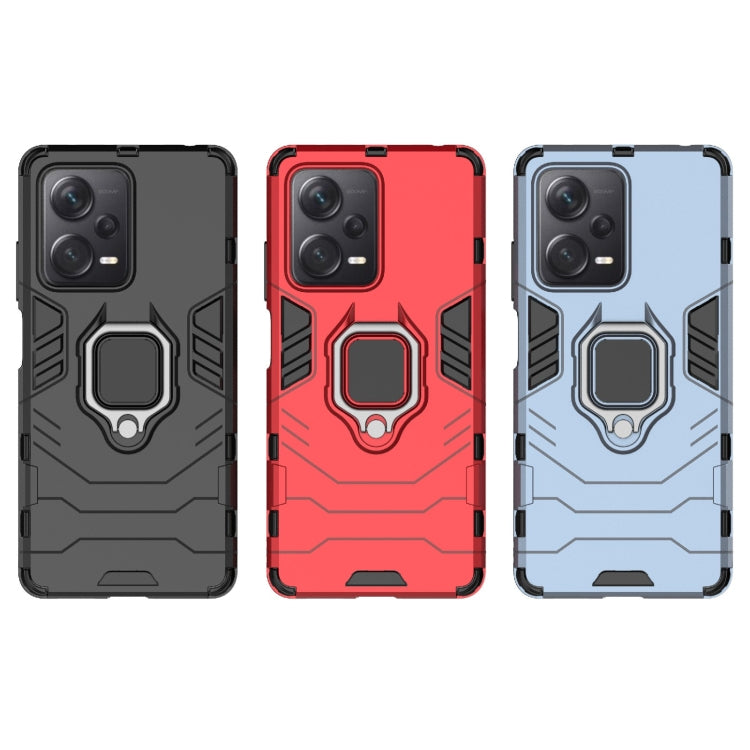 For Xiaomi Redmi Note 12 Pro+ China PC + TPU Shockproof Protective Phone Case with Magnetic Ring Holder